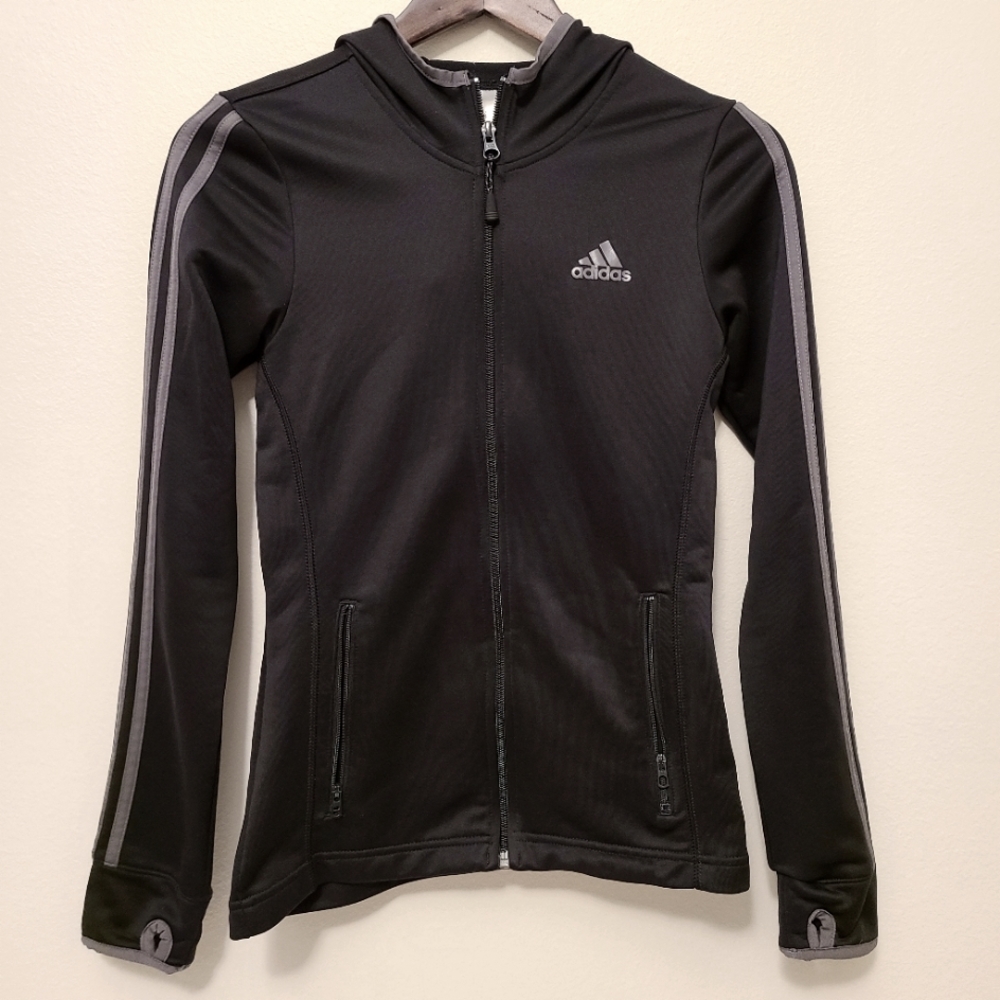 ADIDAS Full Zip Slim Fit Womens Running Jacket Extra Small Black